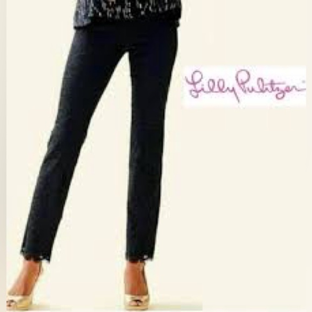 Lilly Pulitzer Black Slim Straight Jeans 702